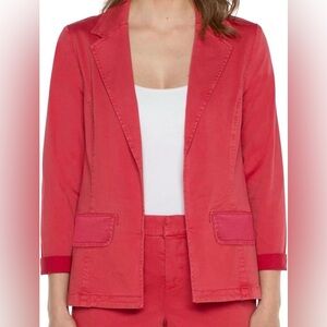 Liverpool Los Angeles Berry Blossom Blazer Size L Lightweight Stretch Blazer